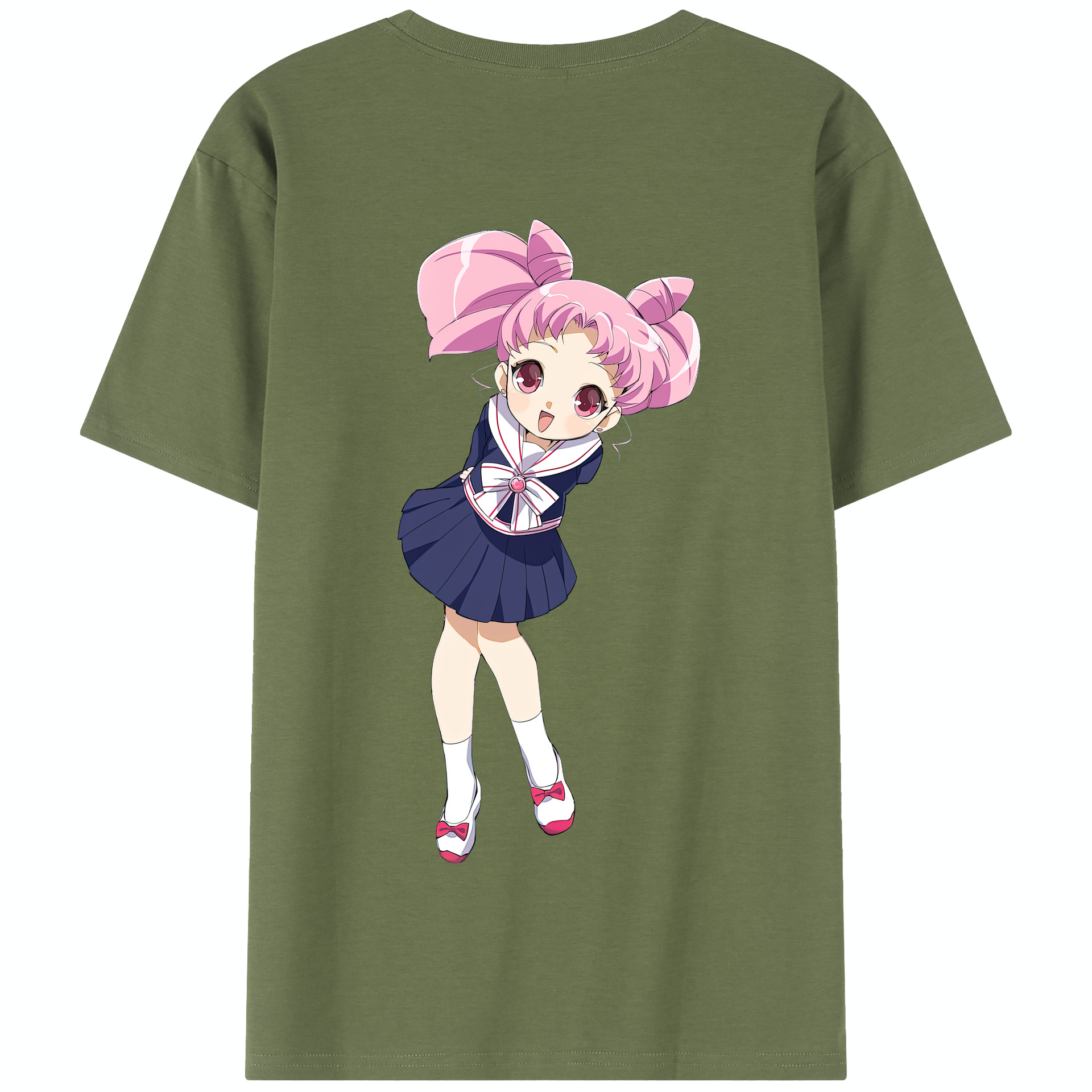 （画像用） 美少女戦士セーラームーン ちびうさ Sailor Moon Chibiusa Tsukino Usagi Small Lady Serenity 綿100％半袖Tシャツ（背面プリント）